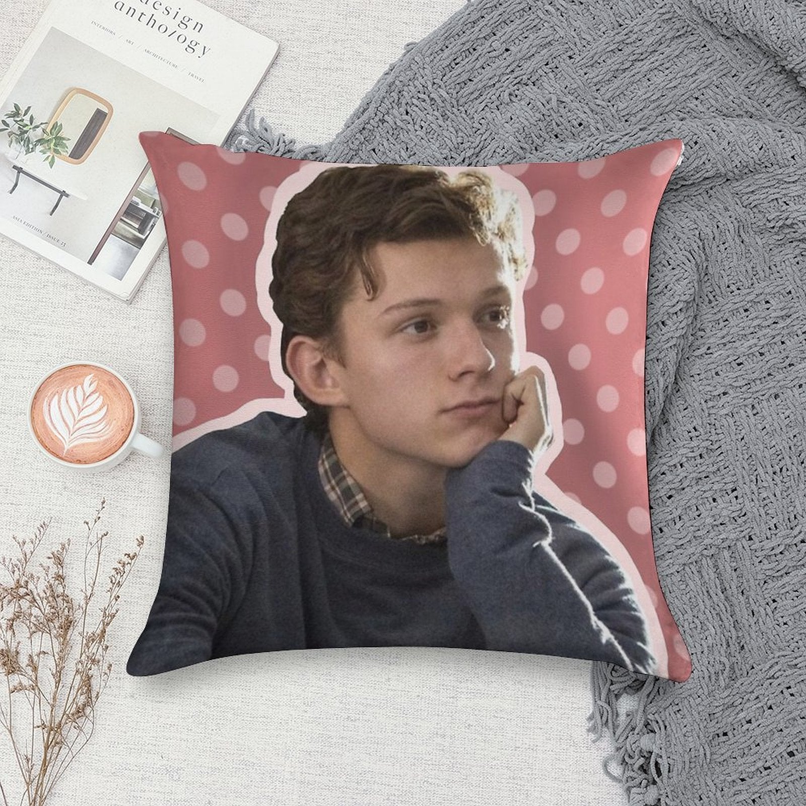 Tom Holland (again) Soft Decorative Cover Throw Pillow