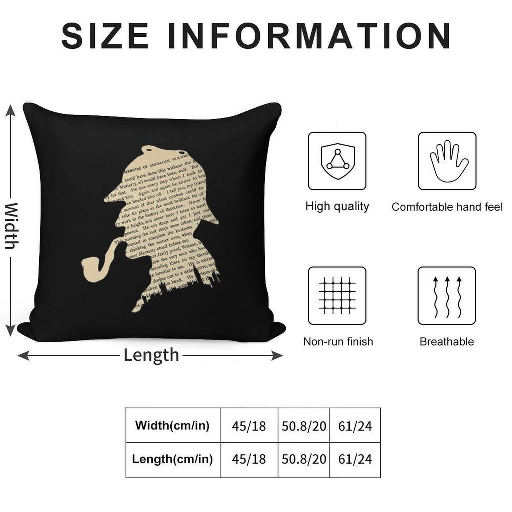 Classic Sherlock Holmes Soft Easy Maintenance Throw Pillow