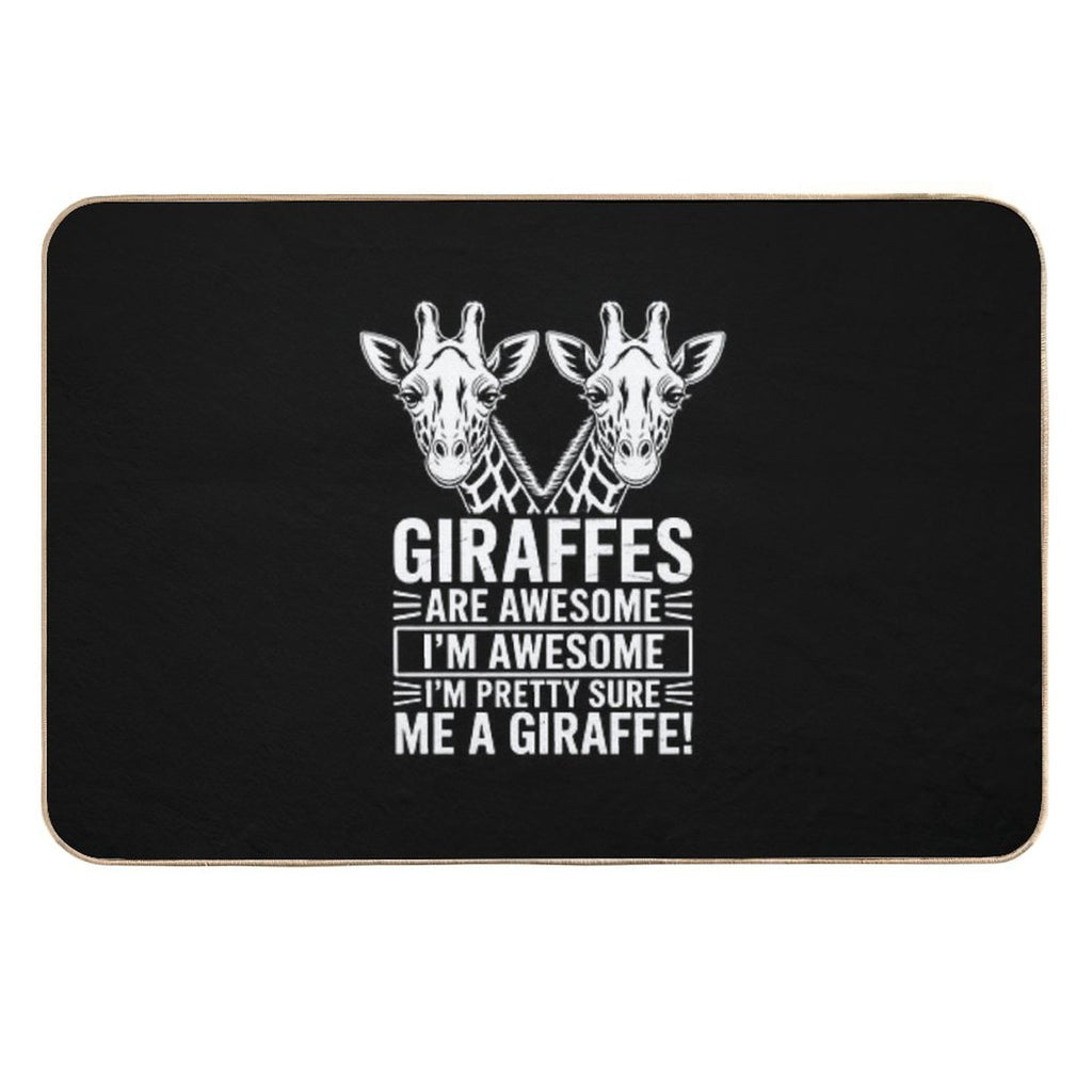 Cute Giraffe Quote Graphic Saying Zoo I Love Giraffes  Repositionable Bath Mat