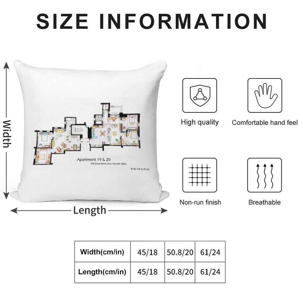495 Grove Street, New York NY 10001 Soft Multiple Sizes Throw Pillow