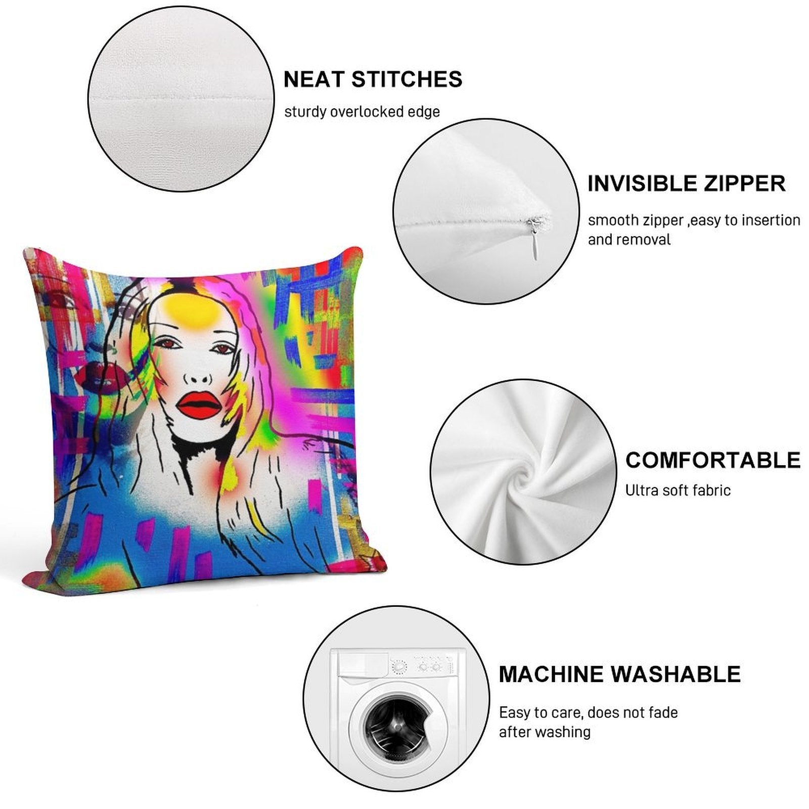Pete Burns Collection Merchandise by Dusty O Soft Hidden Zipper Throw Pillow