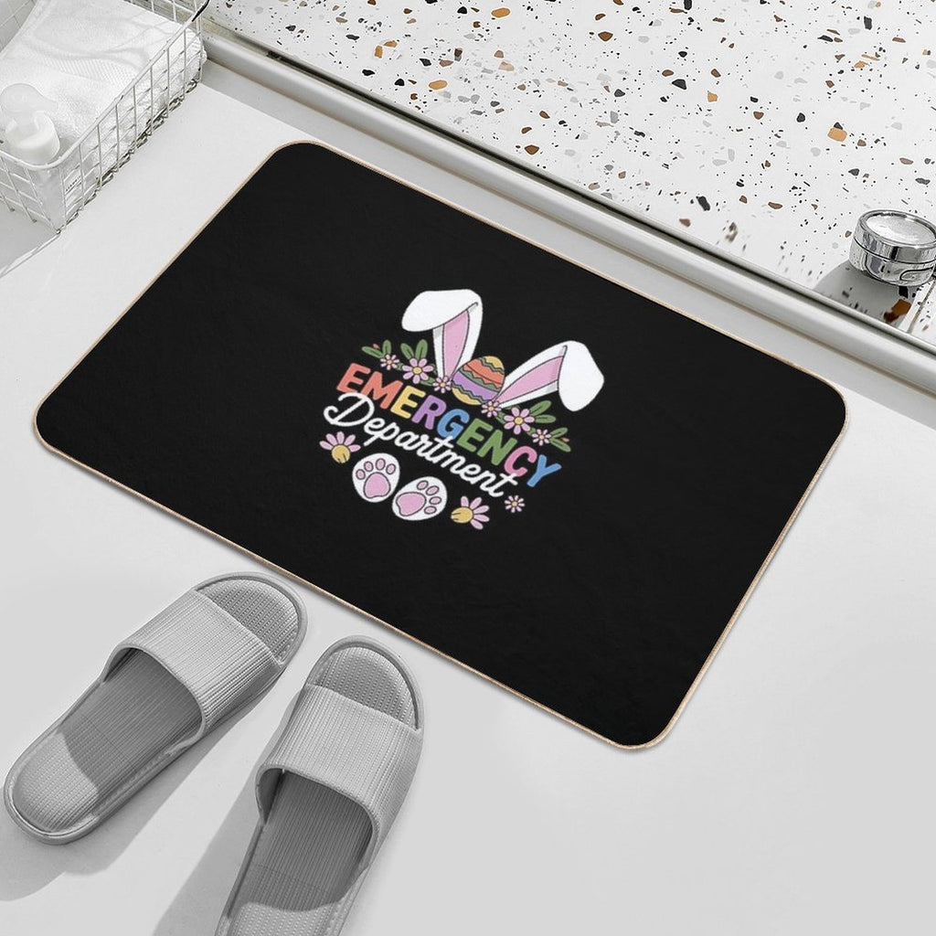 Emergency Department Easter Bunny  Stain-Proof Bath Mat