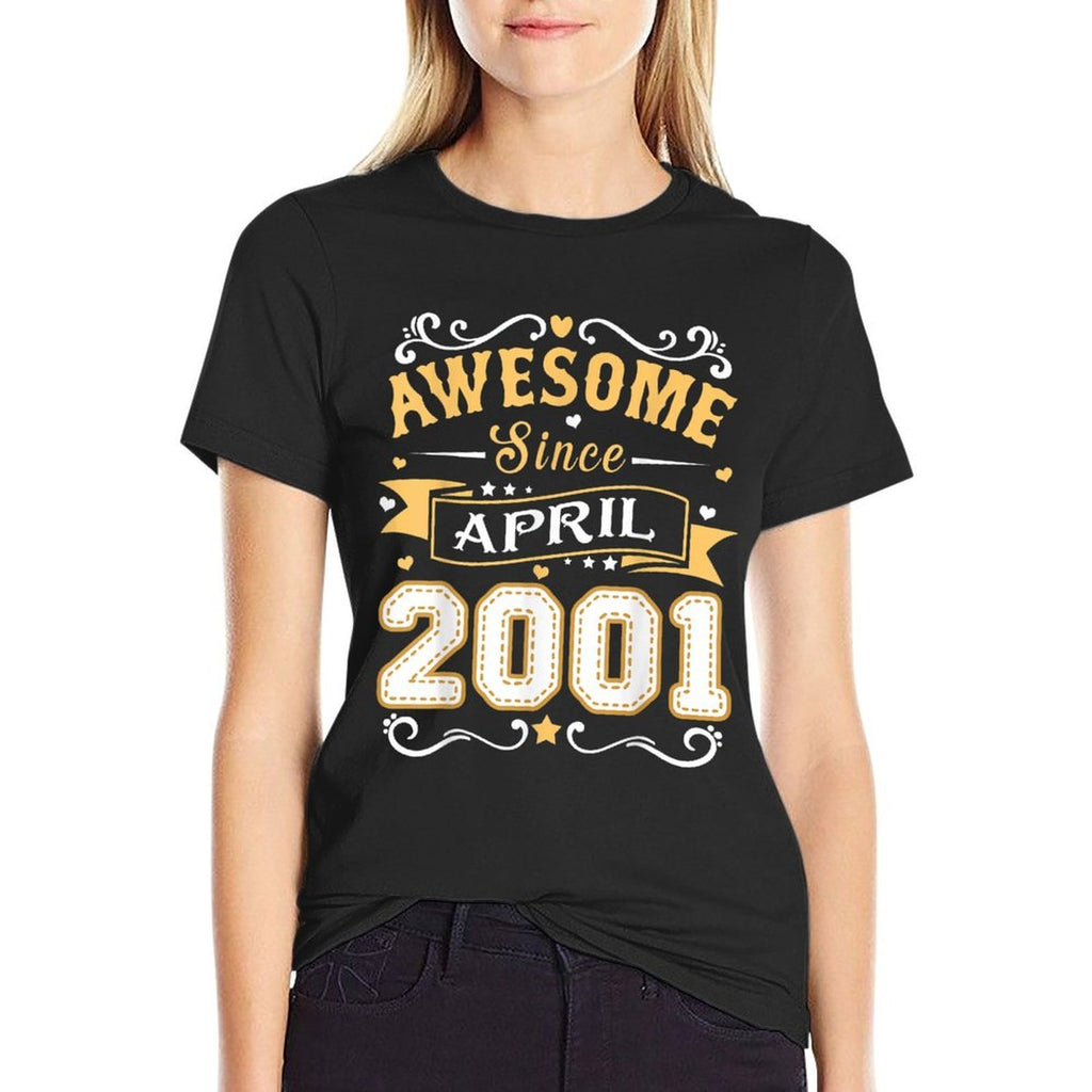 Awesome Since April 2001 21 Years Old 21st Birthday Comfortable T-Shirt