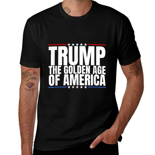 Trump 2024, The Golden Age of America Patriotic Donald Trump  Oversized Silhouette T-Shirt