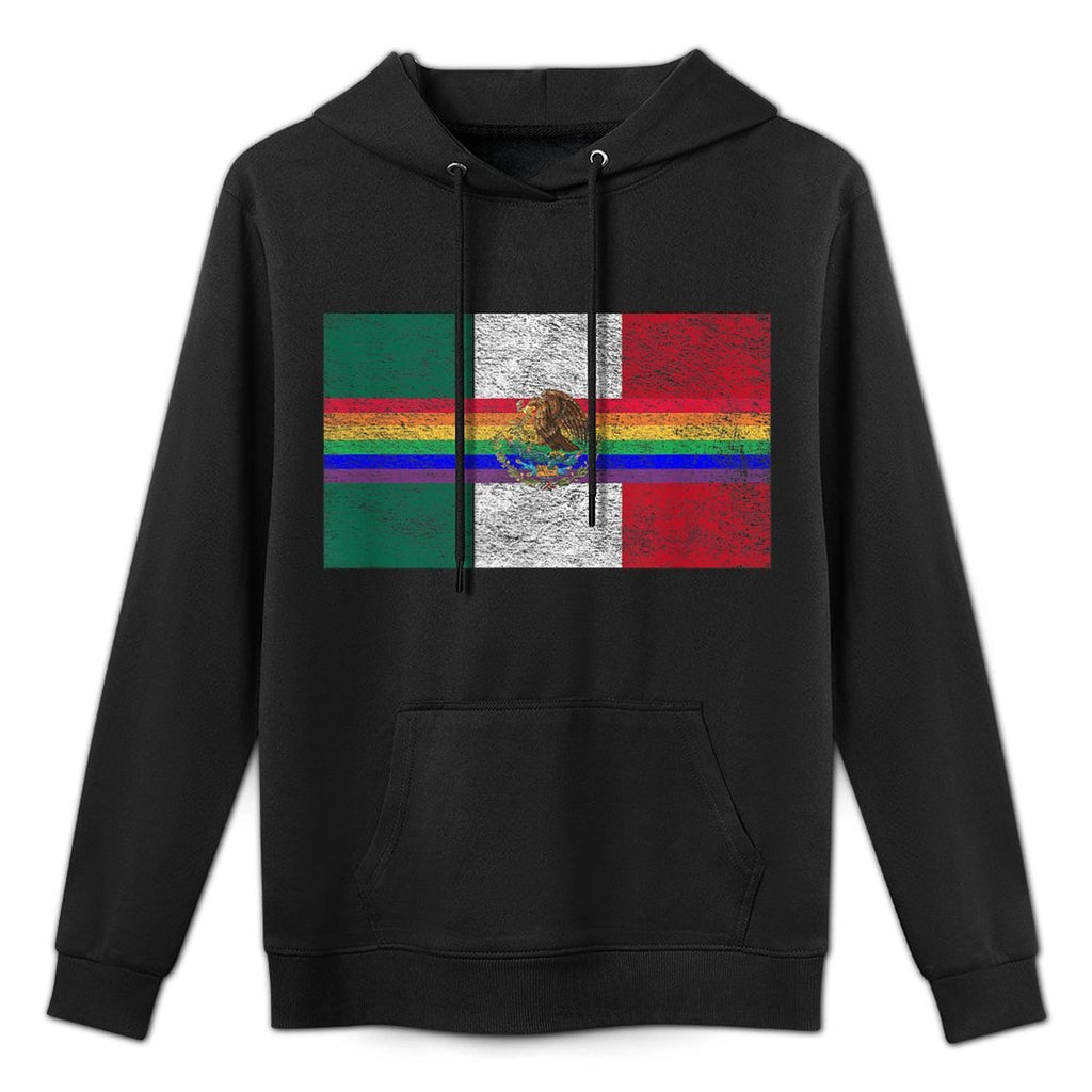 MEXICO LGBTQ GAY PRIDE DAY NATIONAL FLAG MEXICAN PARADE Machine Washable Hoodie