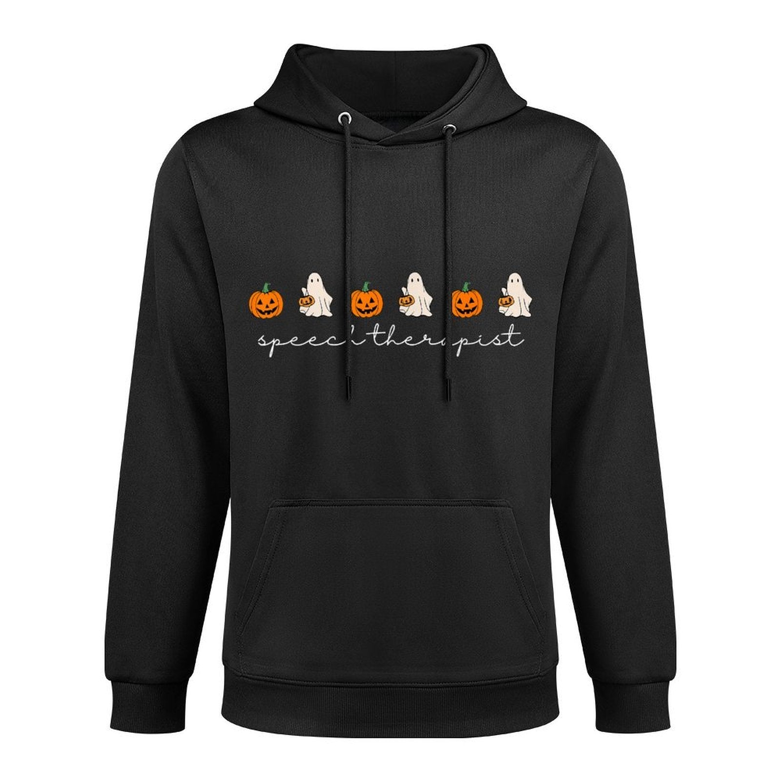 Speech Therapist Pumpkin Ghost SLP Speech Therapy Halloween Customizable Surface Hoodie