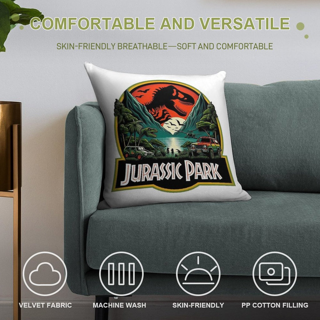 Jurassic Park Soft Shrink-Resistant Throw Pillow