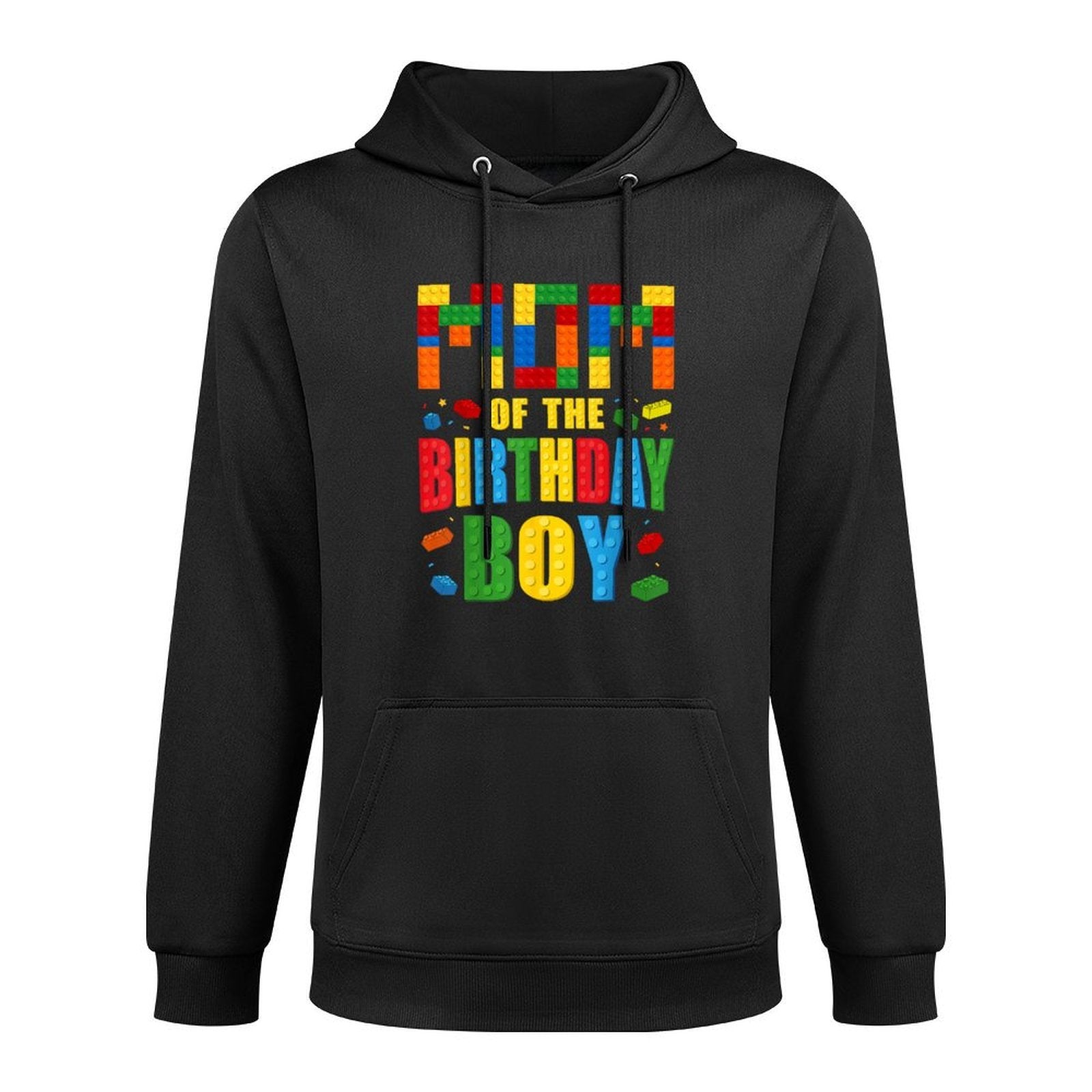 Mom Of The Birthday Boy Building Blocks Bricks Builder Durable Construction Hoodie