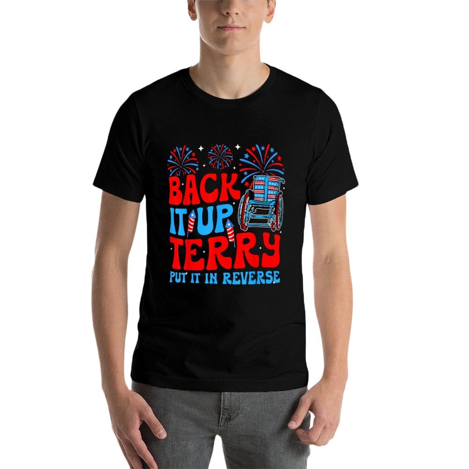 Back It Up Terry Put It In Reverse Firework 4th Of July  Lightweight T-Shirt