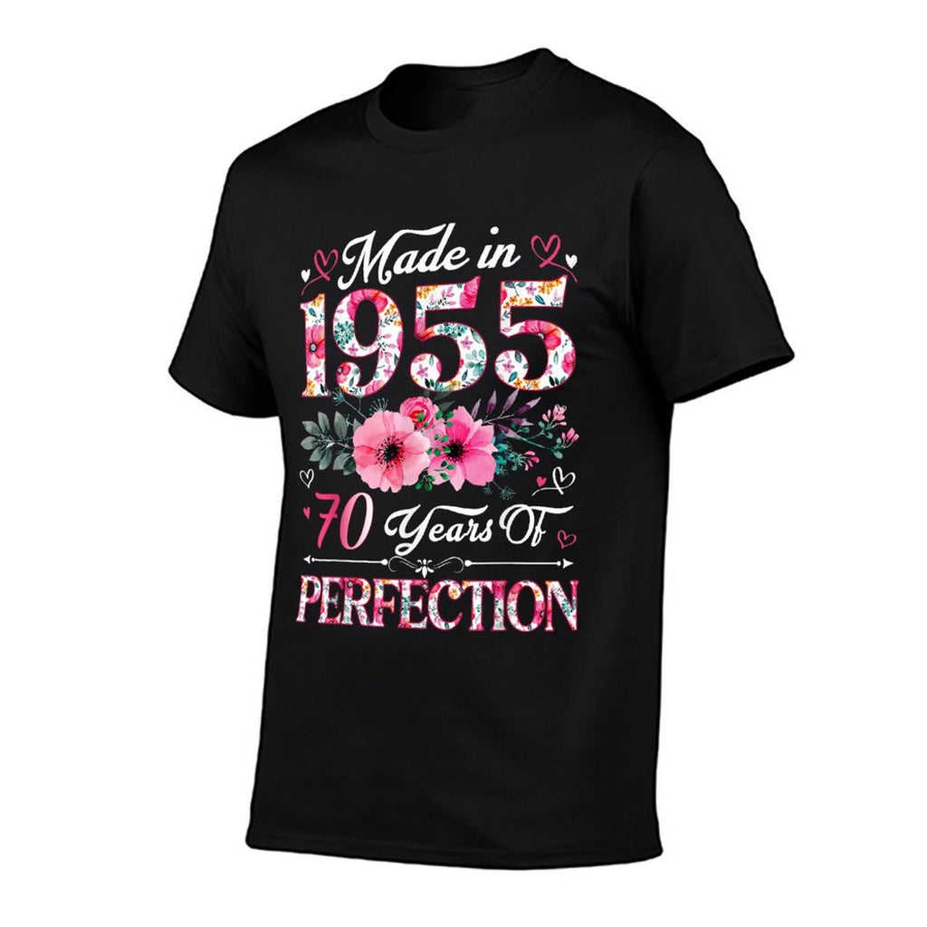 70 Year Old Made In 1955 Floral 70th Birthday Women  Odor-resistant T-Shirt