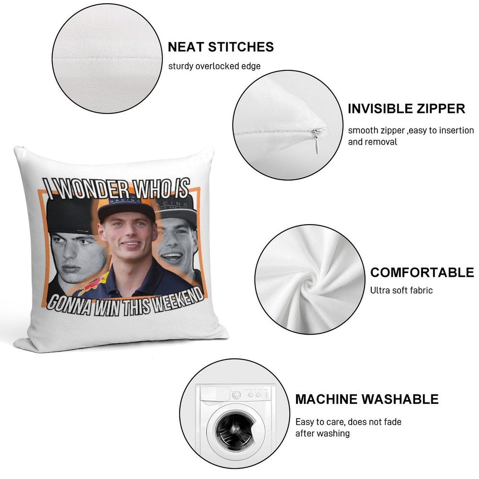 Max Verstappen - Perpetual Winning Soft Anti-Pilling Throw Pillow