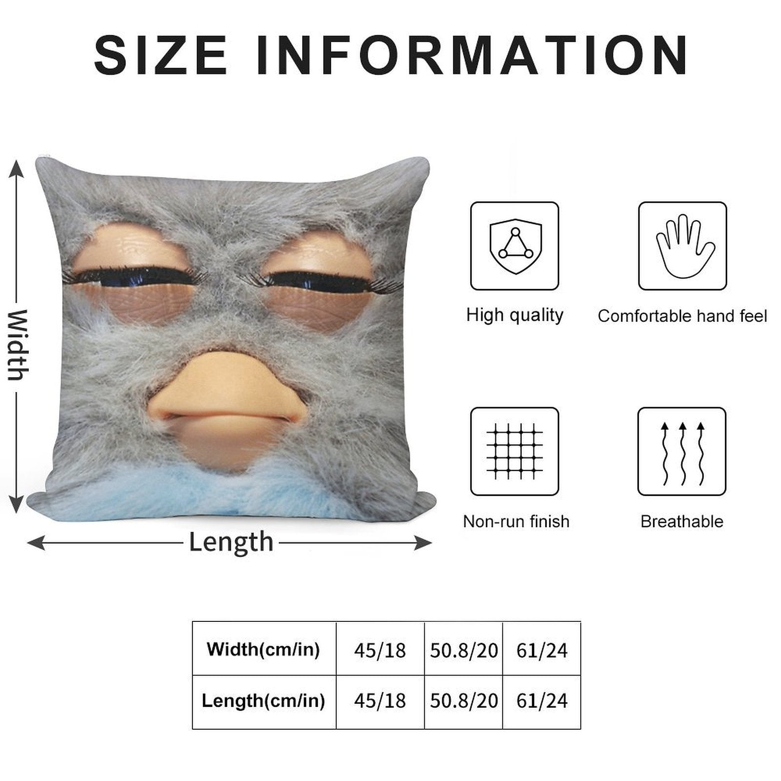 Furby Soft Reinforced Edging Throw Pillow