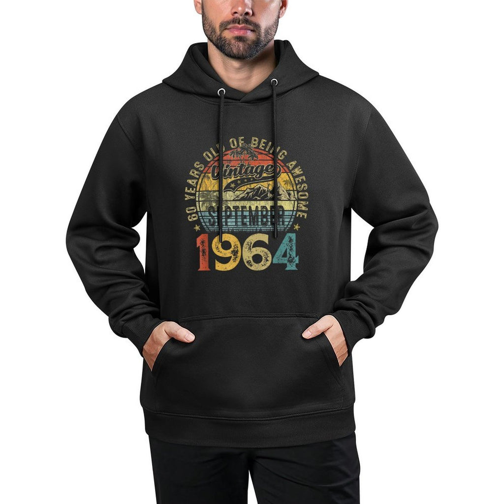 Funny 60 Years Old September 1964 Vintage 60th Birthday Gift Medium-Weight Fabric Hoodie