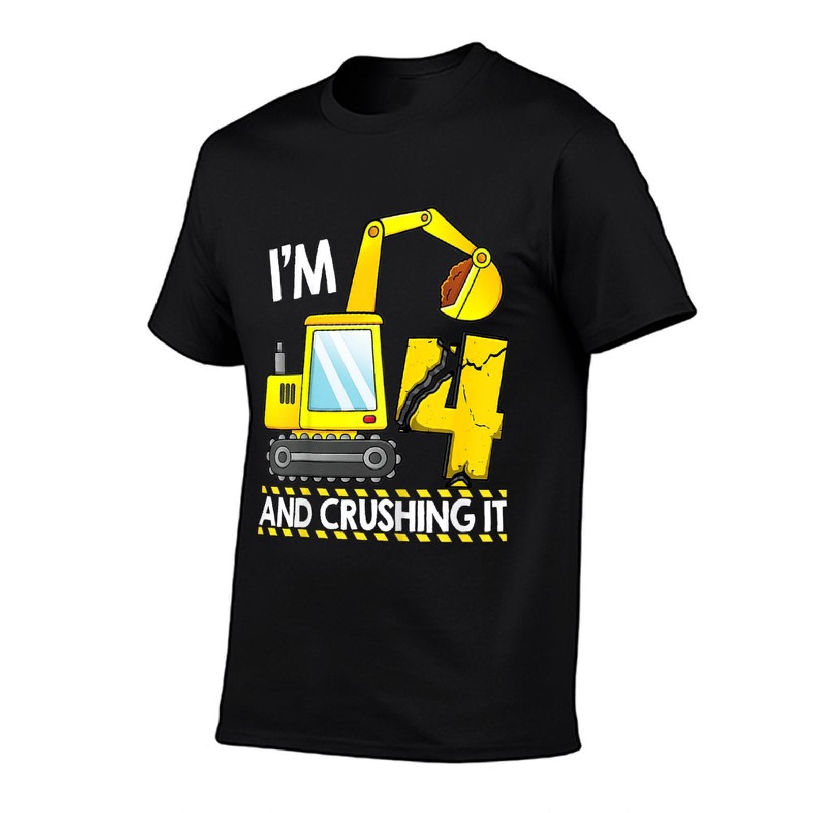 Kids Four 4yr 4th Birthday Boy Construction Truck 4 Years Old Son  Moisture-wicking T-Shirt