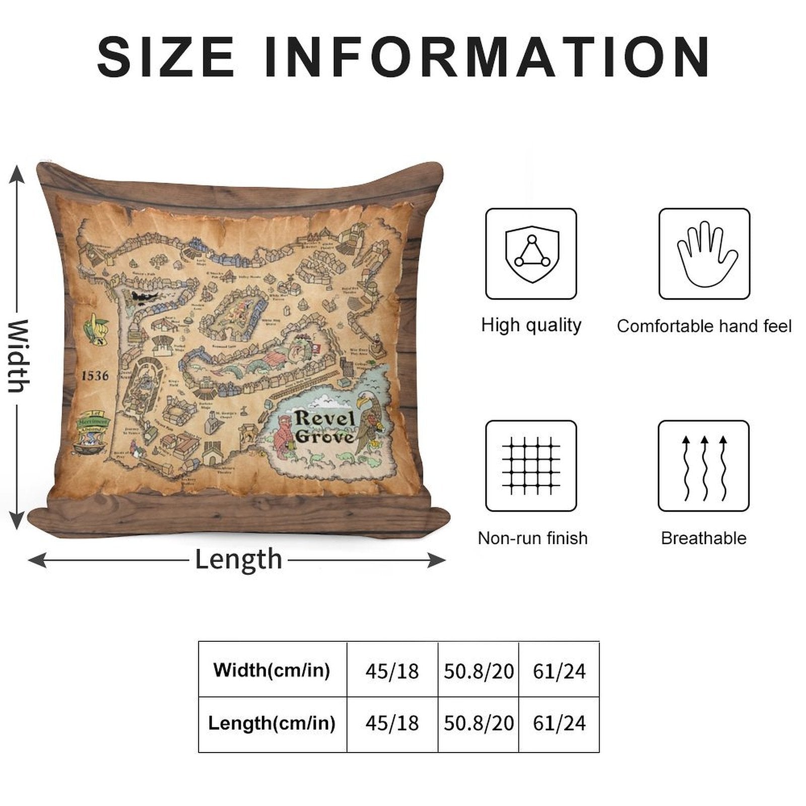 Map of Revel Grove - 1536 Part I Soft Hidden Zipper Throw Pillow
