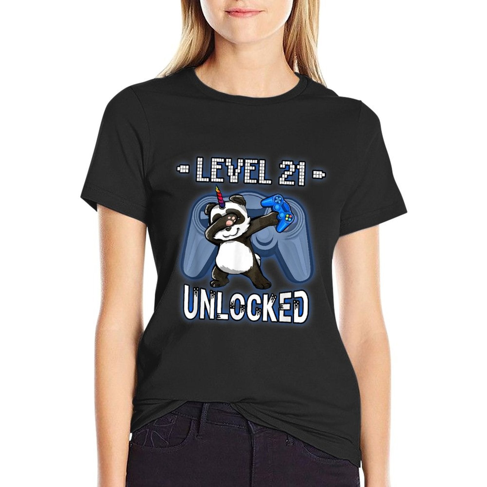 Level 21 Unlocked - Dabbing Pandicorn Gamer 21st Birthday  Breathable T-Shirt