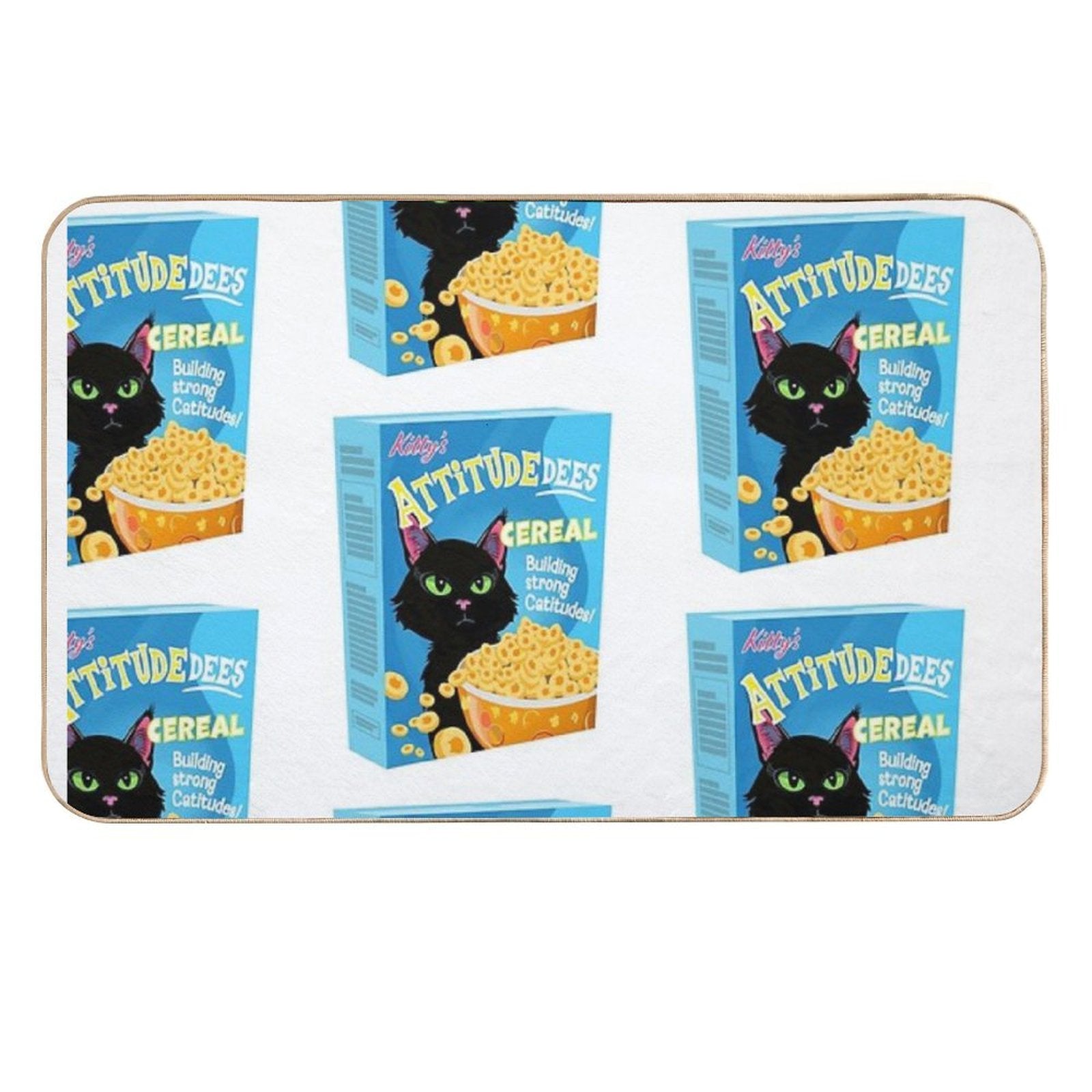 If Cats Had Their Own Cereal Brand  Easy To Clean Bath Mat