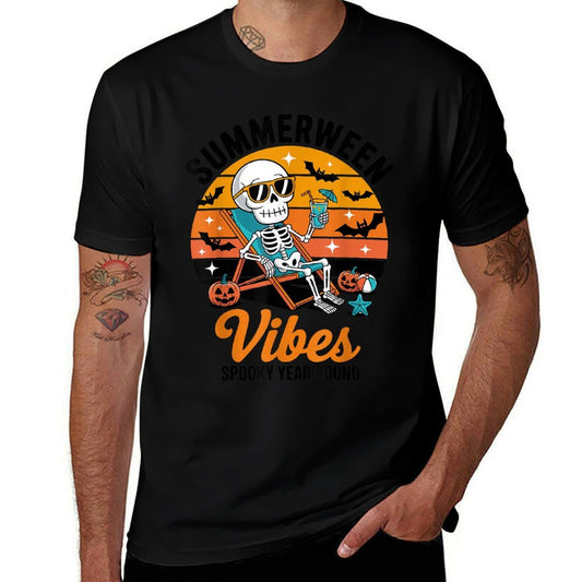 Summerween Vibes Spooky Year Round Halloween Spooky Summer  Odor-resistant T-Shirt