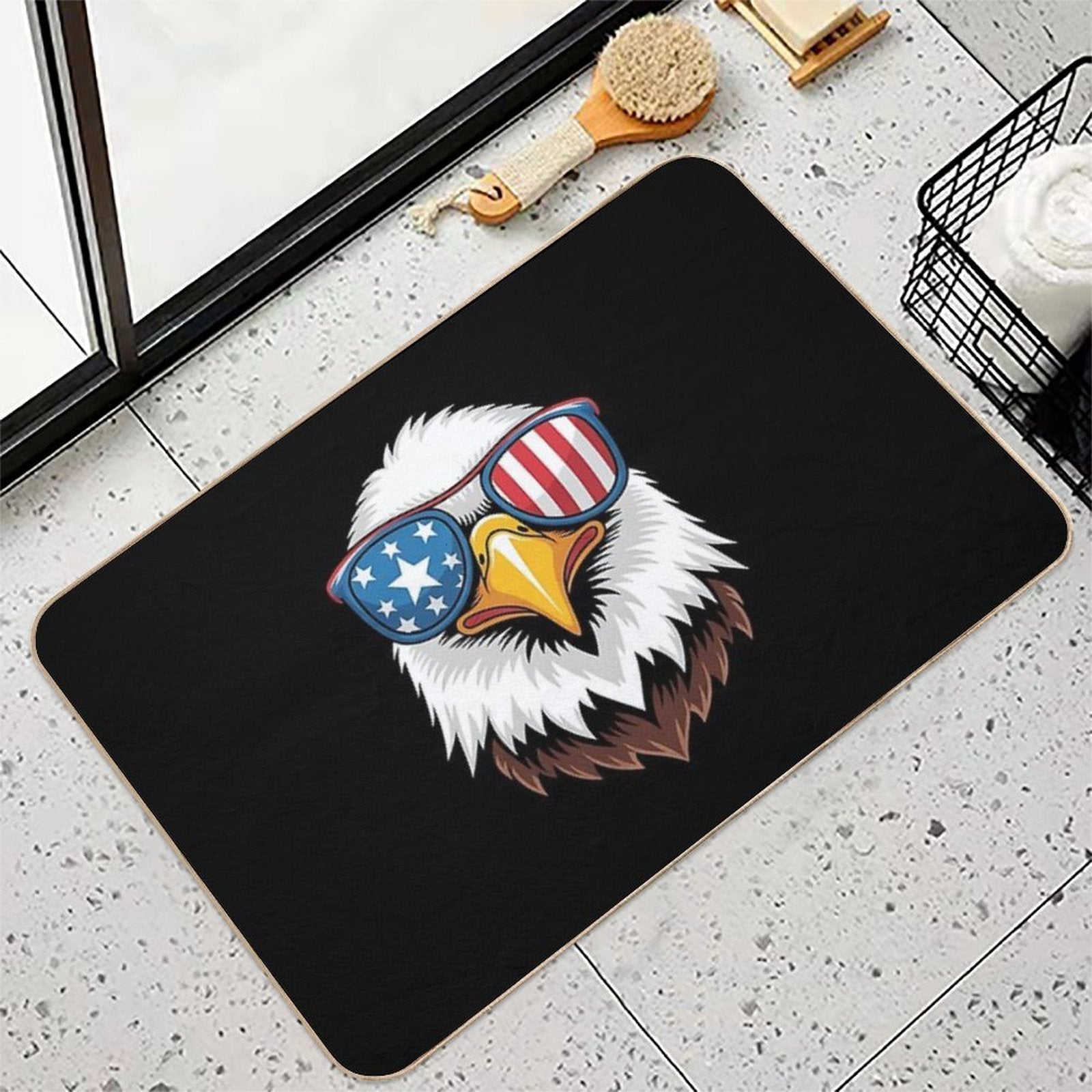 American Flag Patriotic Eagle 4th Of July  Rapid-Drying Bath Mat