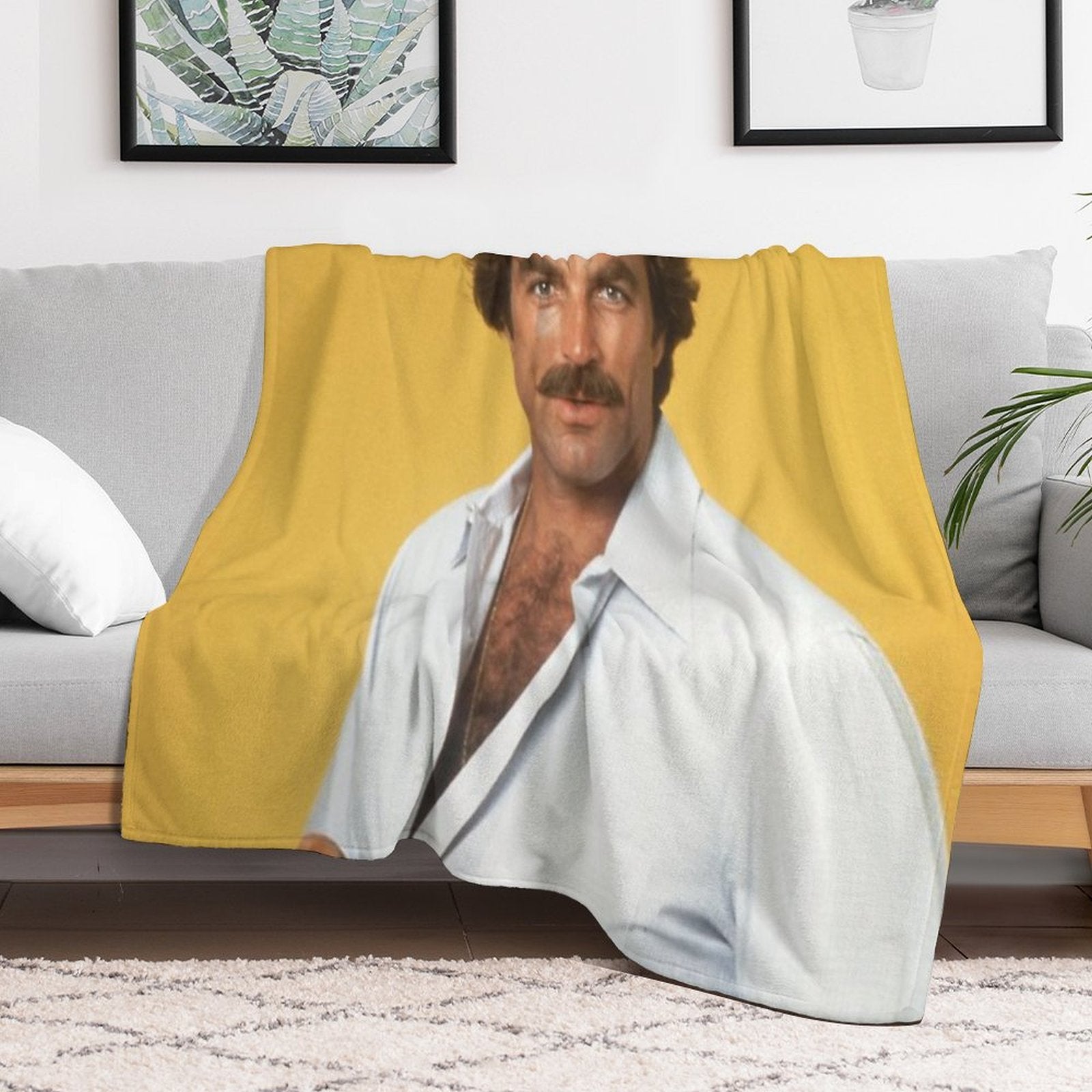 Tom Selleck Velvety-soft Throw Blanket