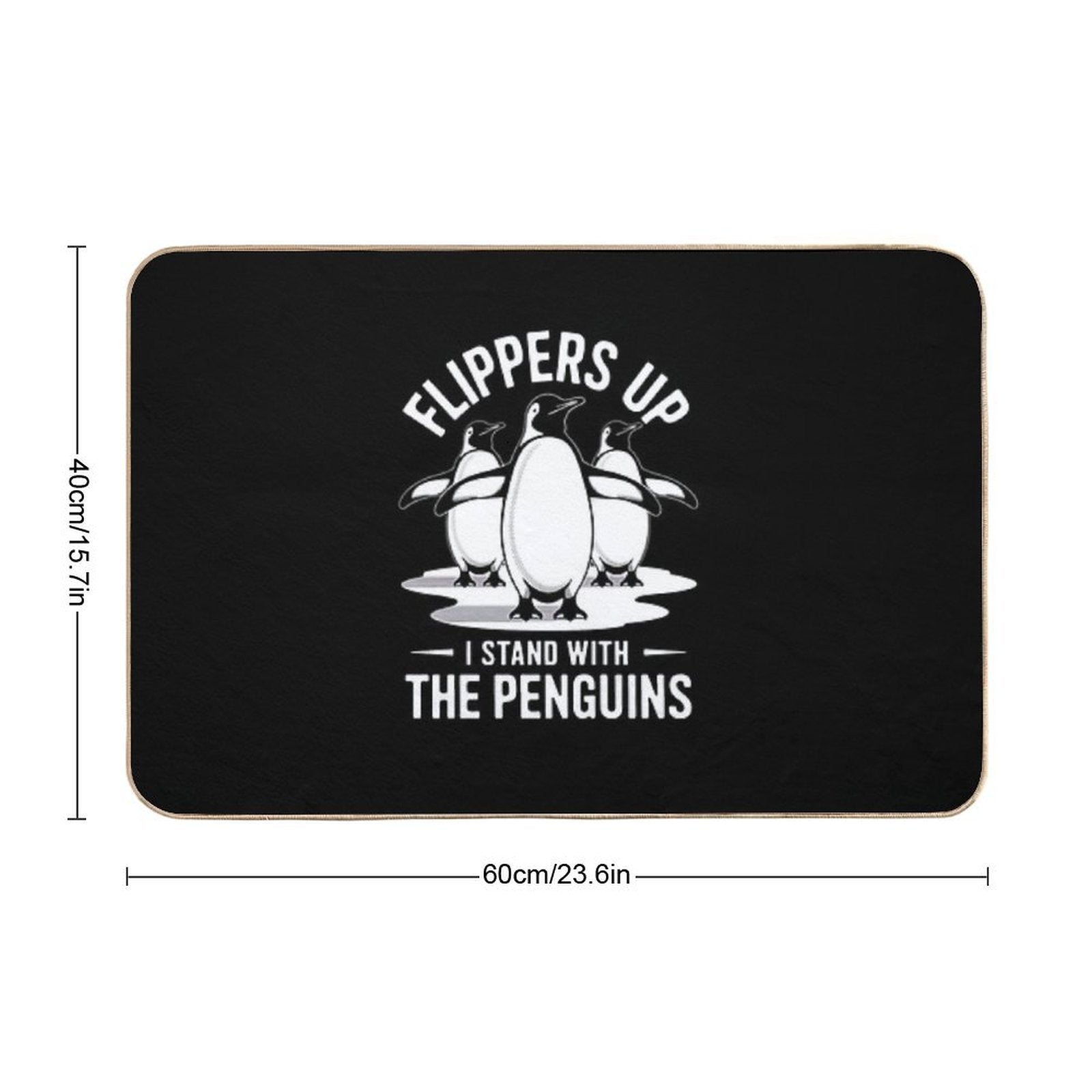 Penguin Resist Shirt Penguins Protest  Dirt-Trapping Bath Mat