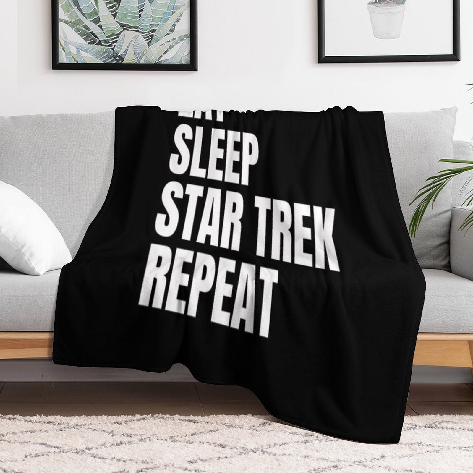 Eat Sleep Star Trek Repeat Anti-pilling Throw Blanket