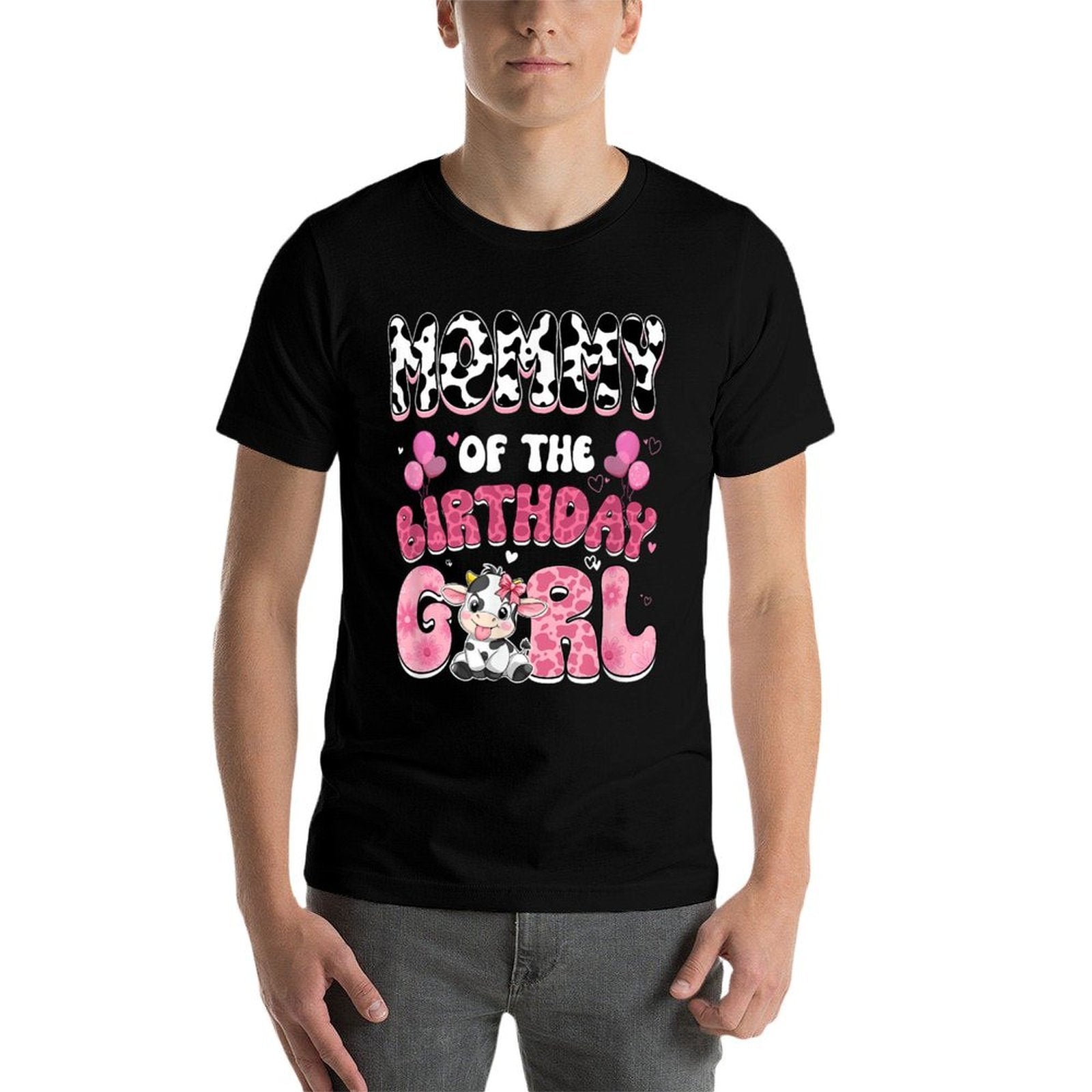 Mommy Of The Birthday Girl Cow Farm Family 1St Birthday  Graphic-printed T-Shirt