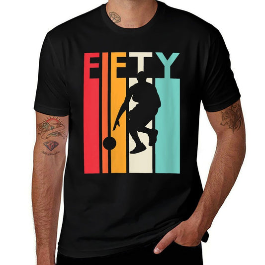 Womens 50th Birthday Gift Vintage Basketball for 50 Year Old  Heathered Texture T-Shirt