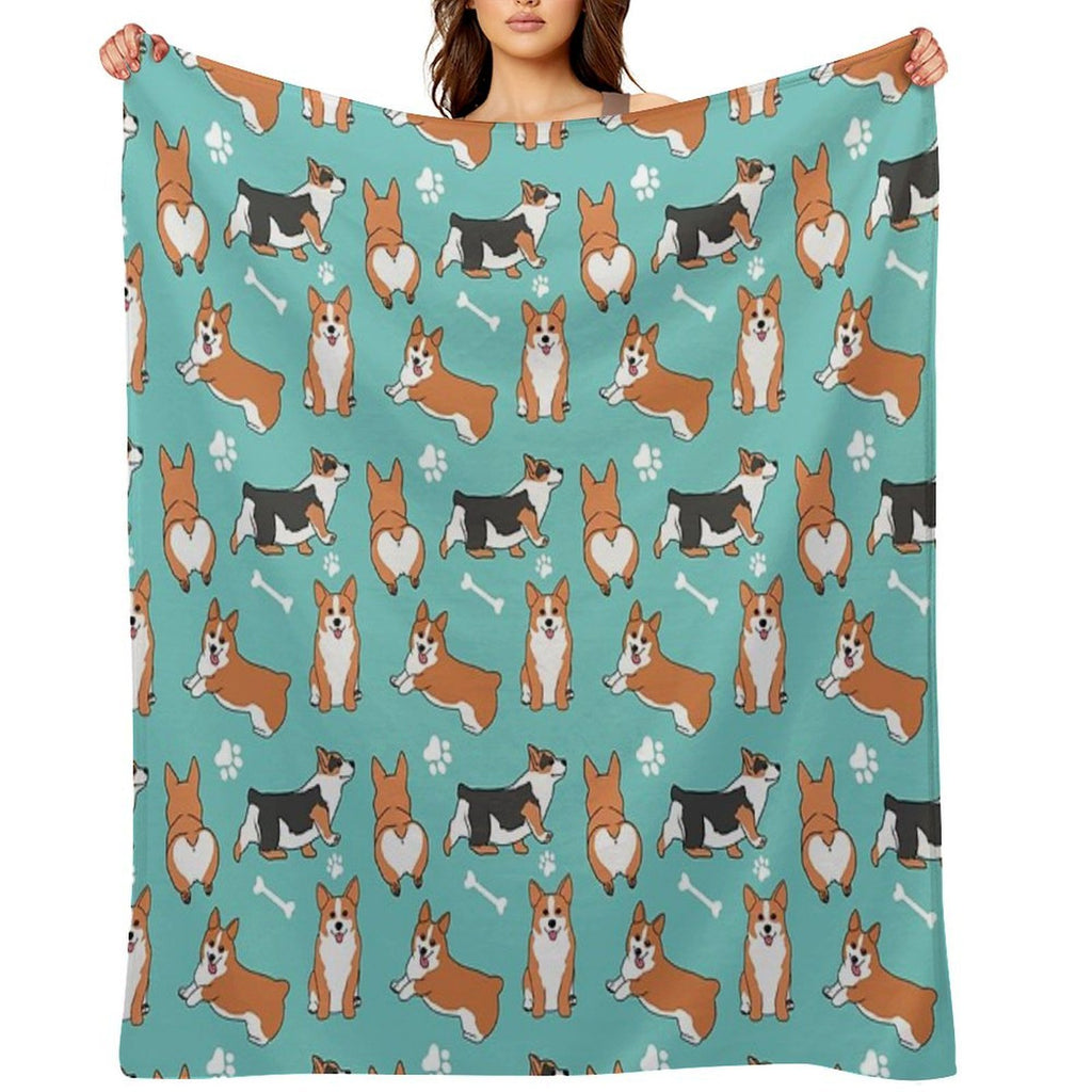 Corgi Pattern Premium Throw Blanket