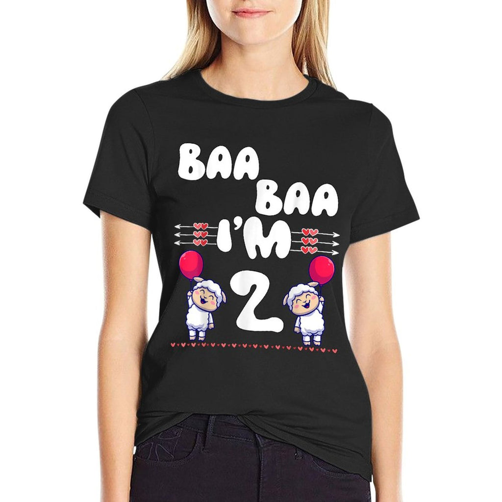 Baa Baa I'm 2 Farm Sheep Theme Party Two Year Birthday  Stretchy T-Shirt