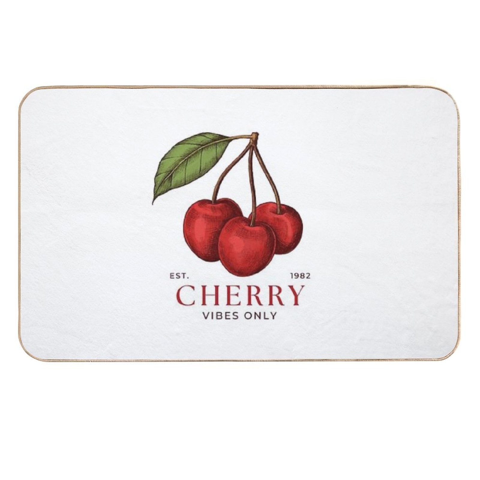 Cherry, Vibes ONLY  High-Traffic Bath Mat