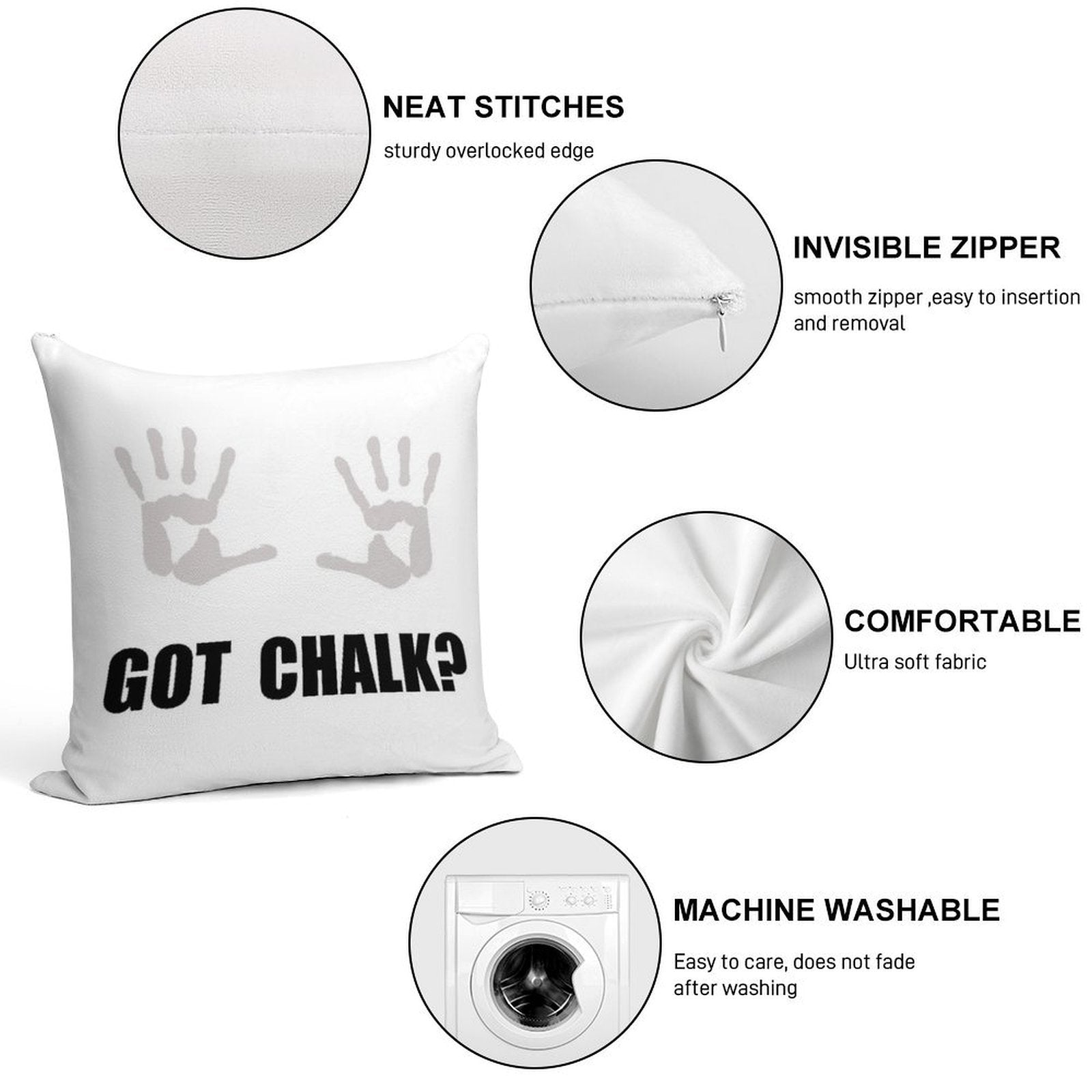 Got Chalk Soft Durable Construction Throw Pillow