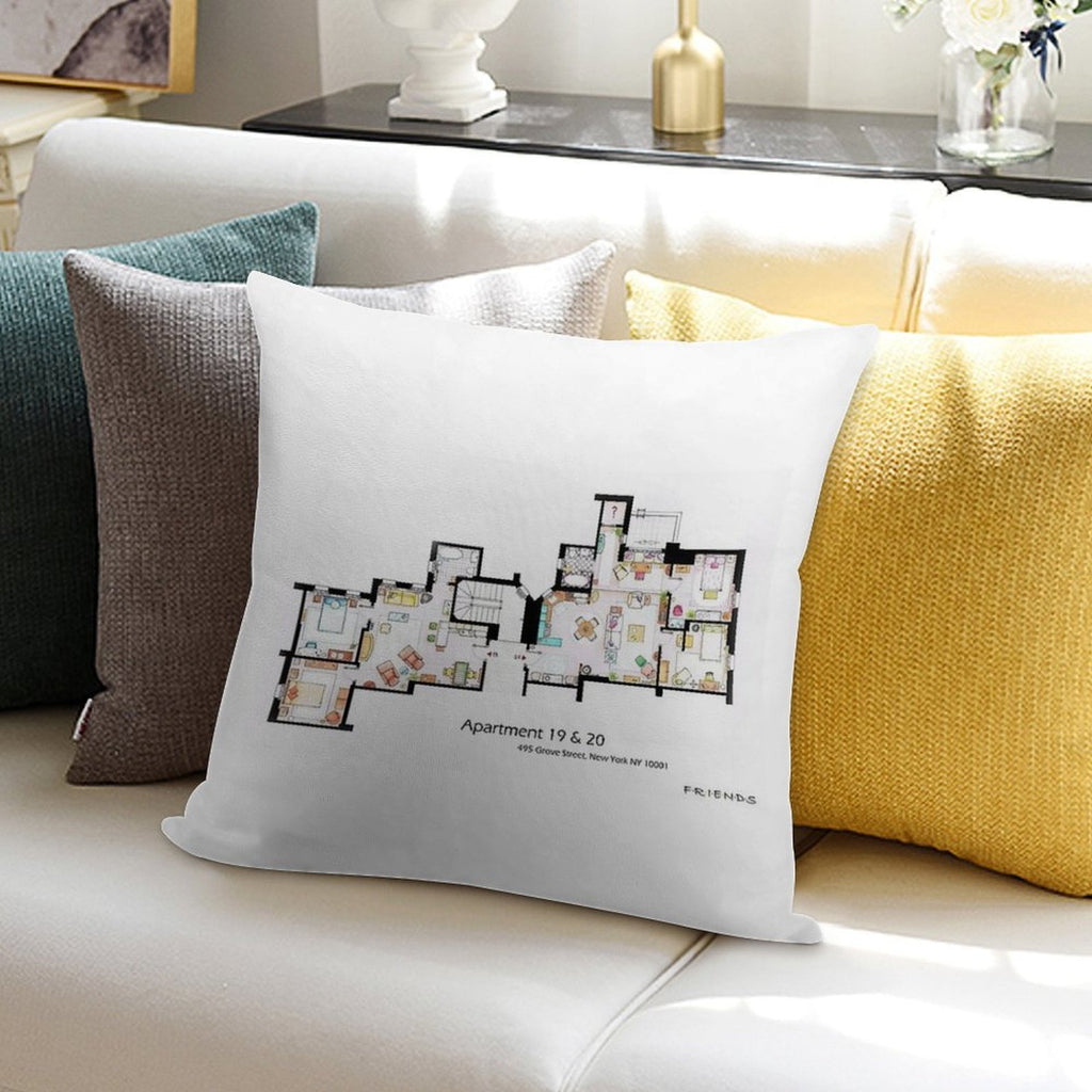 495 Grove Street, New York NY 10001 Soft Multiple Sizes Throw Pillow