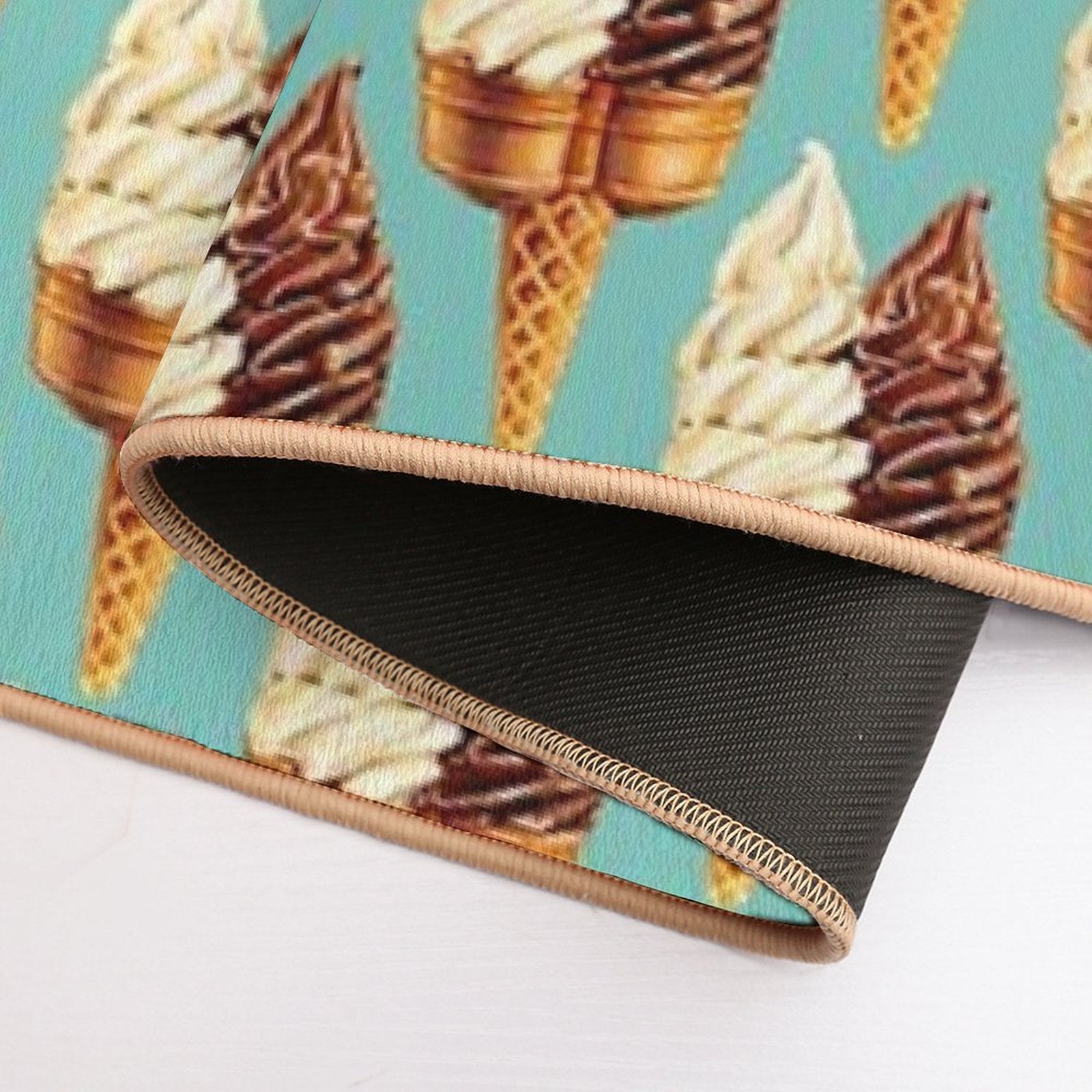 Twin Cone Pattern - Teal  Anti-Trip Bath Mat