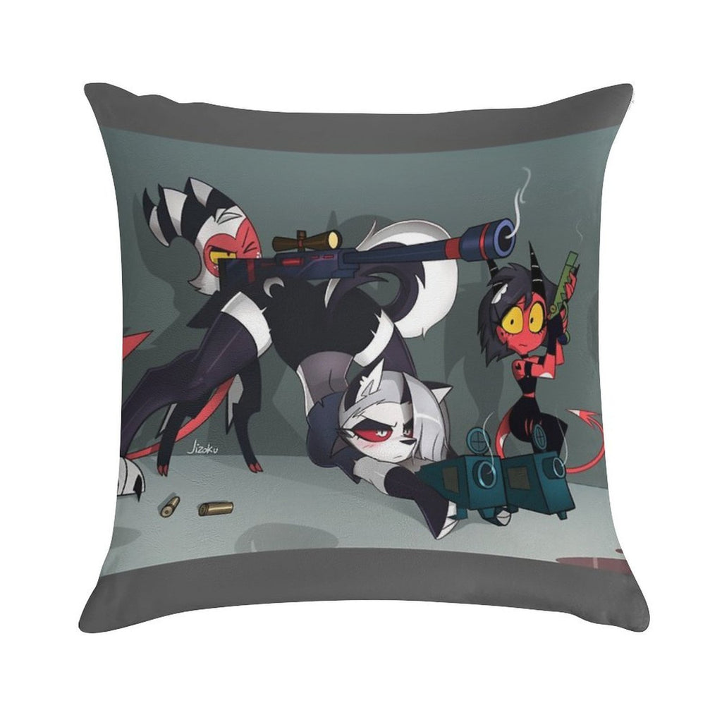 Bang! - Loona X Moxxie Soft Washable Throw Pillow
