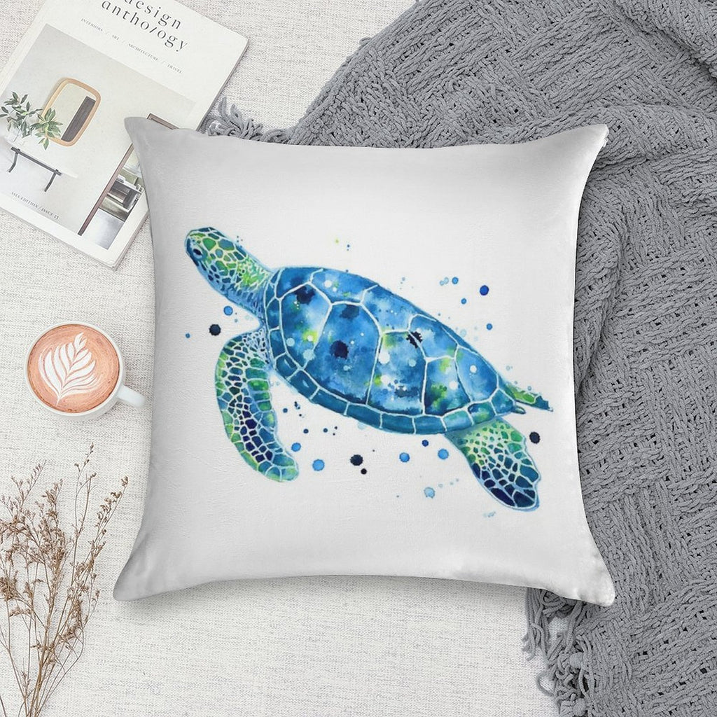 Sargasso Blue Sea Turtle Soft Easy Maintenance Throw Pillow