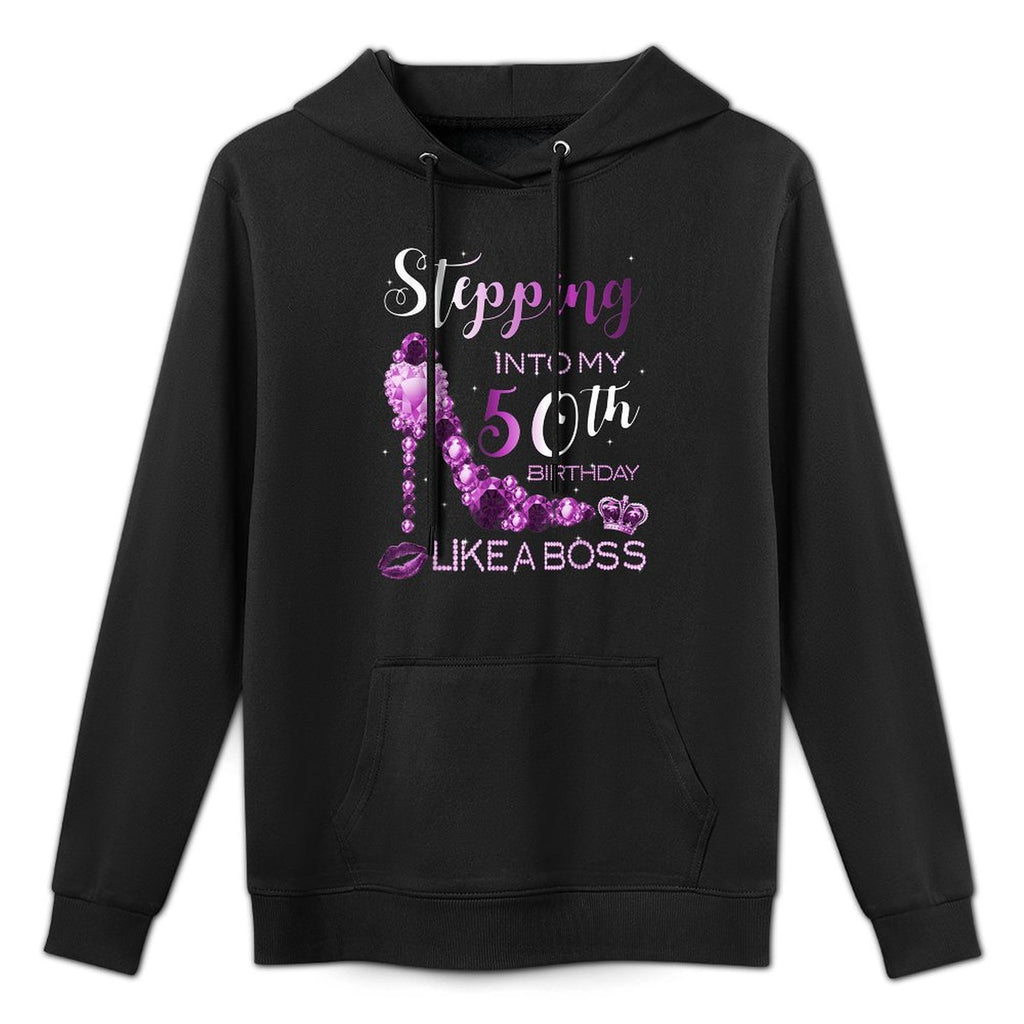 50th Birthday Women Amethyst Birthstone February Gift Kangaroo Pocket Hoodie