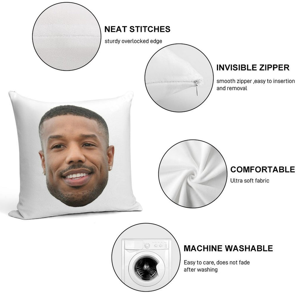 Michael B Jordan Heads Soft Style Accent Throw Pillow