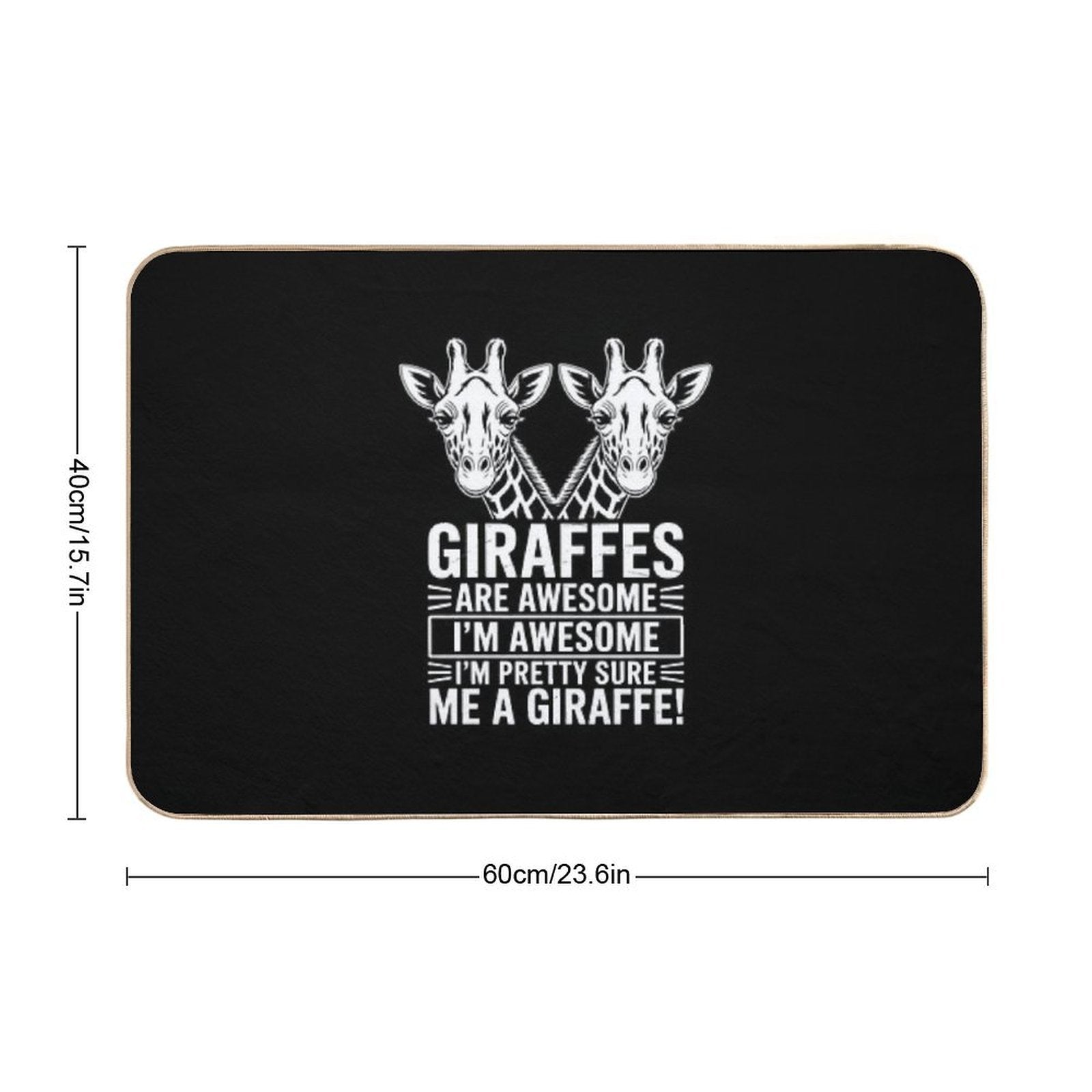 Cute Giraffe Quote Graphic Saying Zoo I Love Giraffes  Repositionable Bath Mat