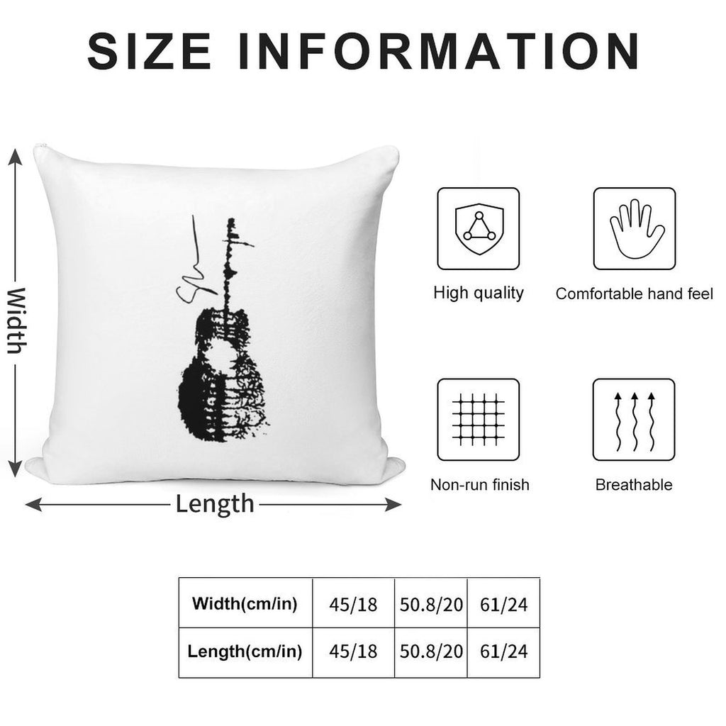 Signautre Guitar Soft Washable Throw Pillow