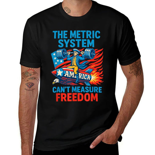 The Metric System Cant Measure Freedom Eagle USA Meme  Cotton T-Shirt