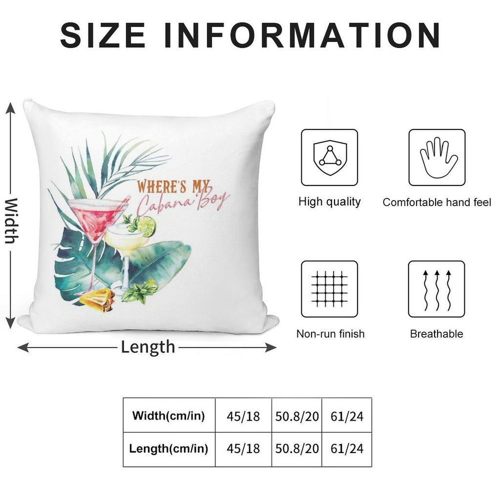 Where's My Cabana Boy Soft Ultra-Soft Texture Throw Pillow