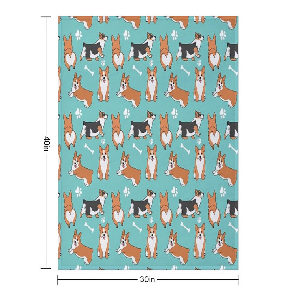 Corgi Pattern Premium Throw Blanket