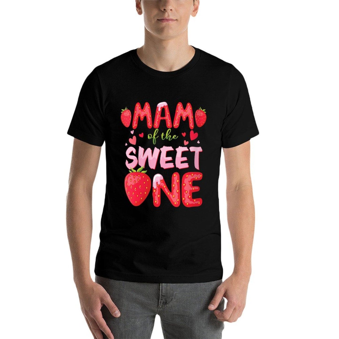 Womens MAM Of The Sweet One Strawberry Birthday Family Party  Soft T-Shirt