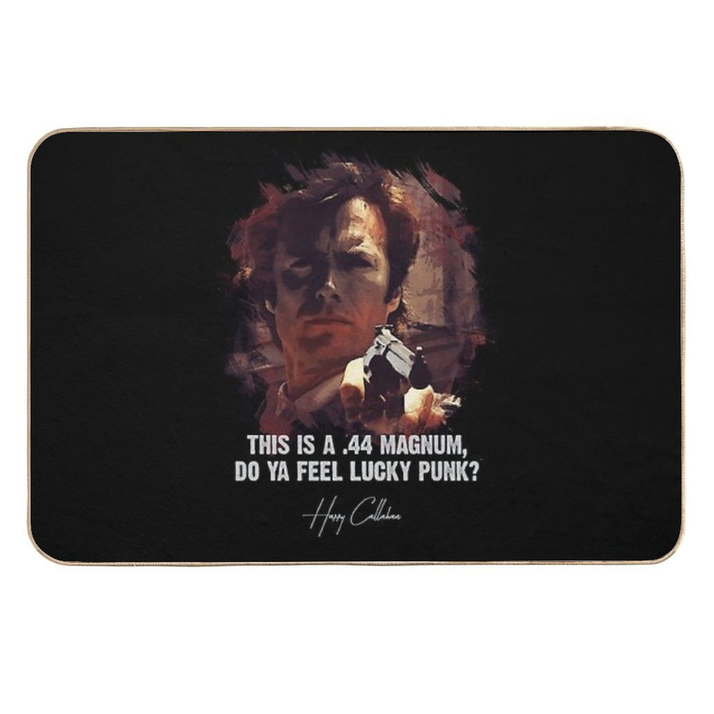 ★ DIRTY HARRY ★ Do Ya Feel Lucky Punk ➢ Clint Eastwood Famous Movie Quote ♛  Repositionable Bath Mat