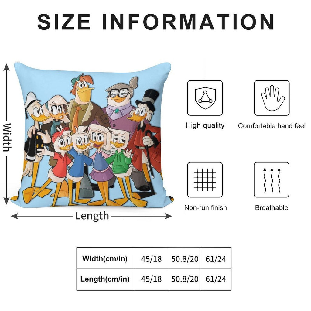 Clan McDuck Soft Hidden Zipper Throw Pillow