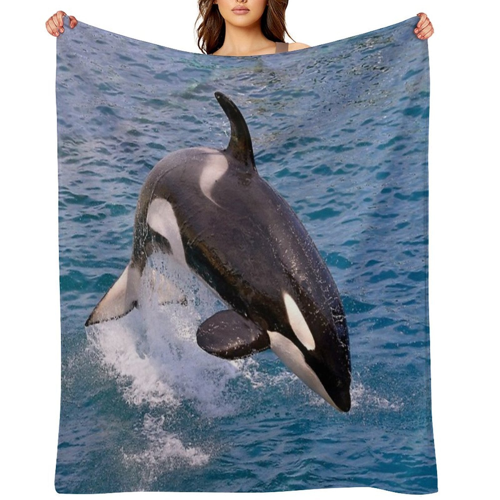 Killer Whale Orca Jumping Gift-ready Throw Blanket