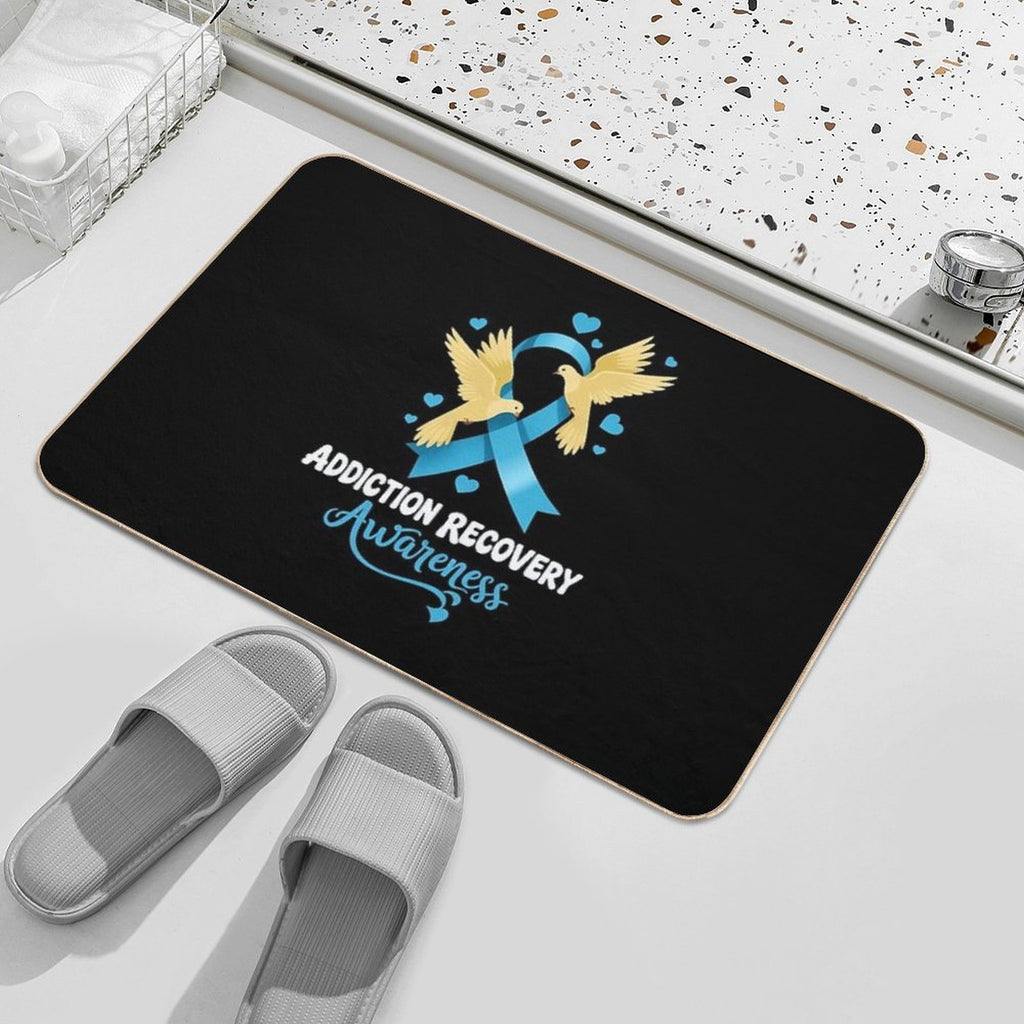 Addiction Recovery Awareness Bird  Easy To Clean Bath Mat