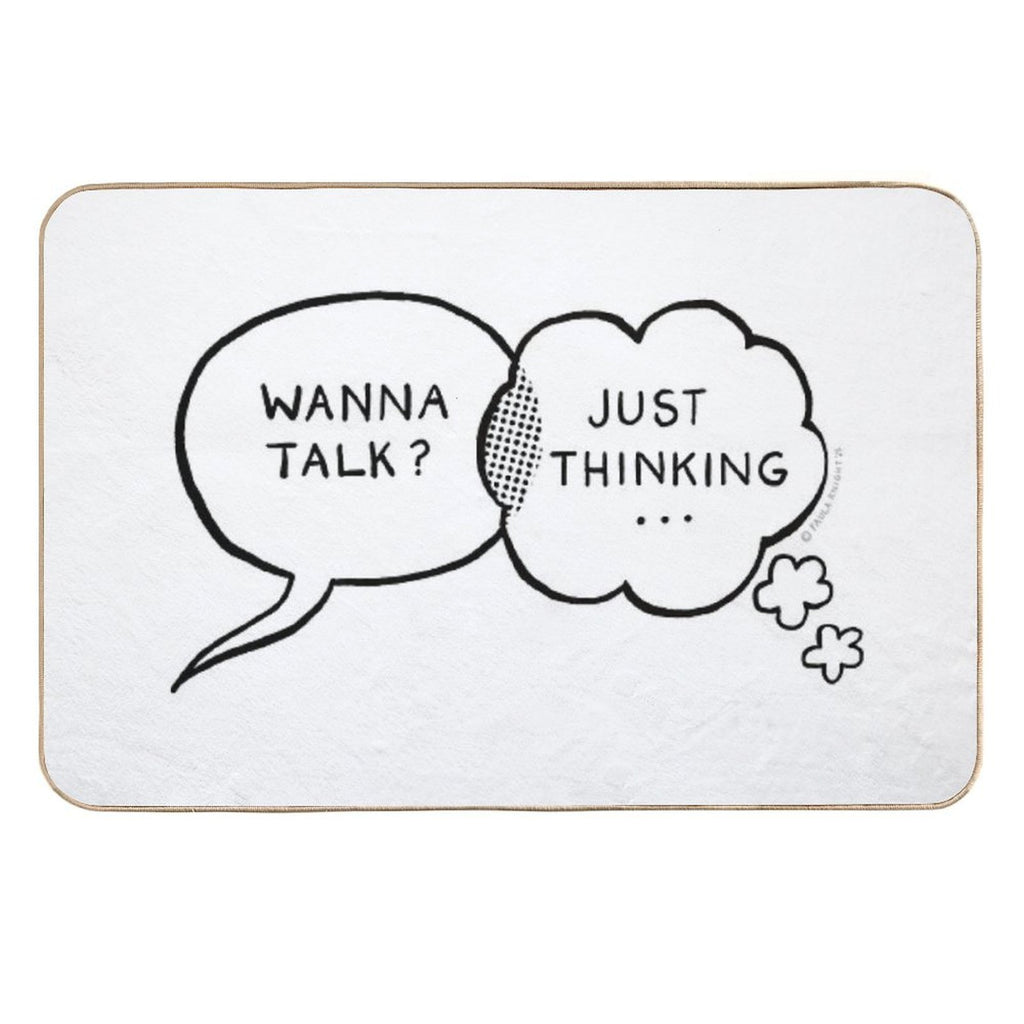 Speech And Thought Bubbles Chatting  Odorless Bath Mat