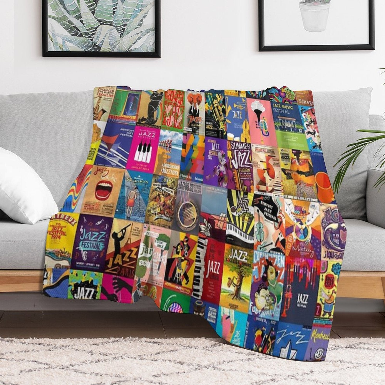 Jazz Festivals Eco-conscious Throw Blanket